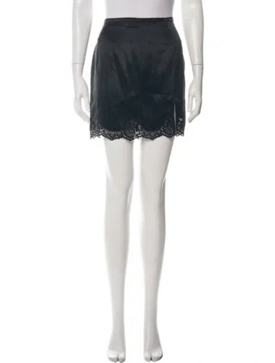 Pre-owned Fleur Du Mal Silk Mini Skirt W/ Tags In Green