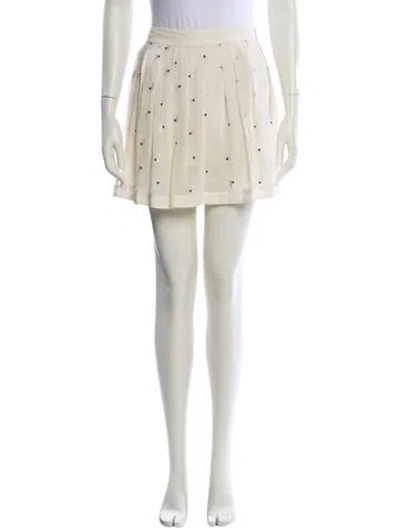 Pre-owned Fleur Du Mal Silk Mini Skirt In White