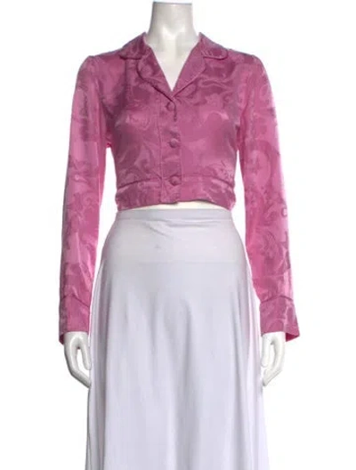 Pre-owned Fleur Du Mal Silk Paisley Print Top In Pink