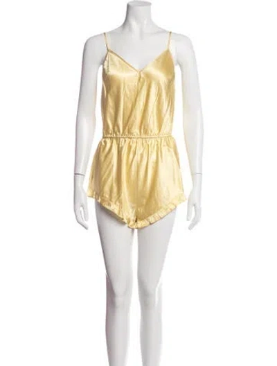 Pre-owned Fleur Du Mal Silk Pajamas W/ Tags In Yellow
