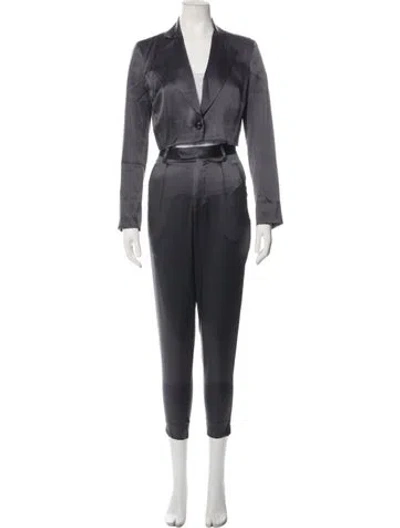 Pre-owned Fleur Du Mal Silk Pant Set In Grey
