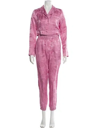 Pre-owned Fleur Du Mal Silk Pant Set In Pink