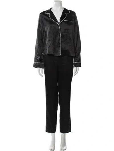 Pre-owned Fleur Du Mal Silk Pantsuit In Black