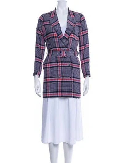 Pre-owned Fleur Du Mal Silk Plaid Print Blazer In Purple