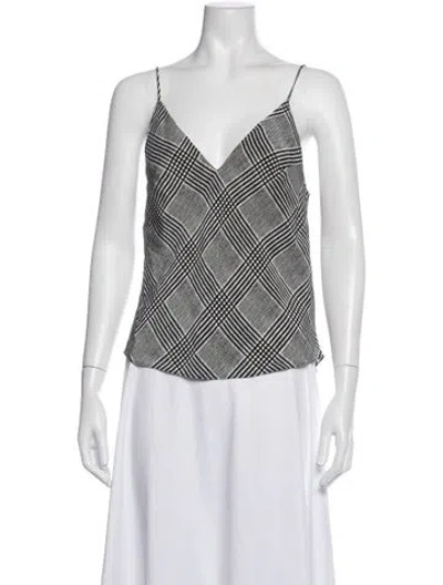 Pre-owned Fleur Du Mal Silk Plaid Print Top In Multi