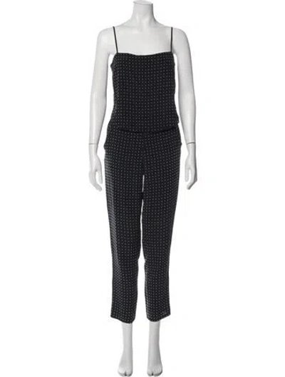 Pre-owned Fleur Du Mal Silk Polka Dot Print Pant Set In Black