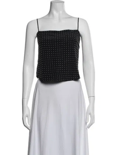 Pre-owned Fleur Du Mal Silk Polka Dot Print Top In Black