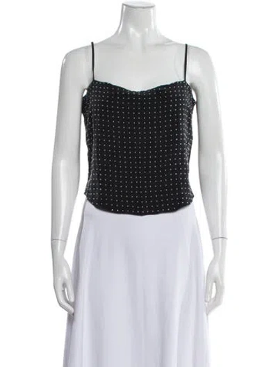 Pre-owned Fleur Du Mal Silk Polka Dot Print Top In Multi