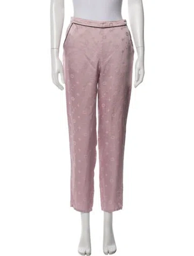 Pre-owned Fleur Du Mal Silk Printed Sweatpants In Pink