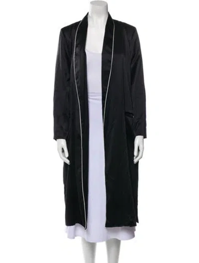 Pre-owned Fleur Du Mal Silk Robe In Black
