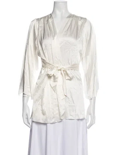 Pre-owned Fleur Du Mal Silk Robe In Neutral