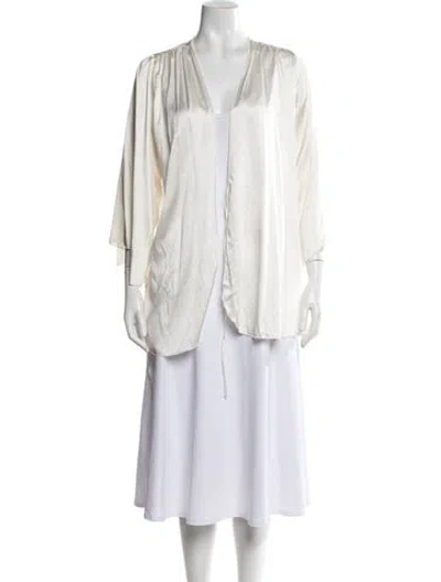 Pre-owned Fleur Du Mal Silk Robe W/ Tags In Neutrals