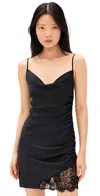 Fleur Du Mal Lace-panelling Ruched Dress In Black