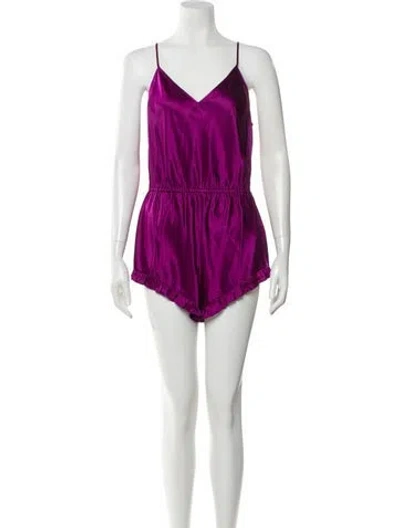 Pre-owned Fleur Du Mal Silk Ruffle Embellishment Nightgown In Pink