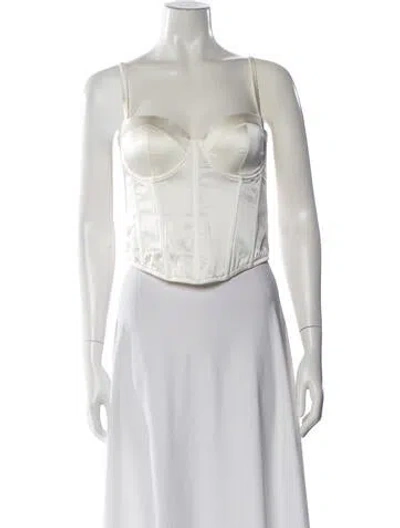 Pre-owned Fleur Du Mal Silk Scoop Neck Top In Neutral