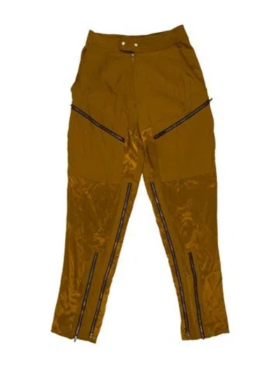 Pre-owned Fleur Du Mal Silk Skinny Leg Pants In Brown