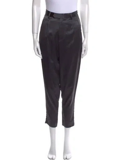 Pre-owned Fleur Du Mal Silk Skinny Leg Pants In Gray
