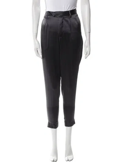 Pre-owned Fleur Du Mal Silk Skinny Leg Pants In Gray