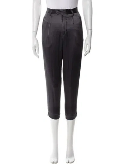 Pre-owned Fleur Du Mal Silk Skinny Leg Pants In Gray