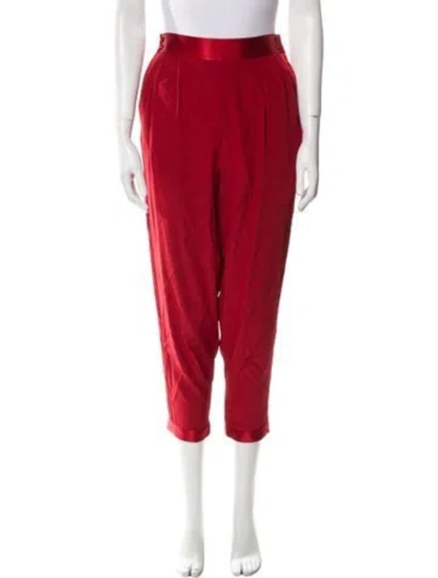 Pre-owned Fleur Du Mal Silk Skinny Leg Pants In Red