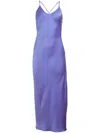 Fleur Du Mal Silk Slip Dress In Blue