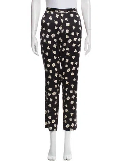 Pre-owned Fleur Du Mal Silk Straight Leg Pants In Black