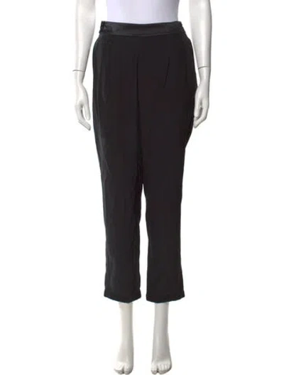 Pre-owned Fleur Du Mal Silk Straight Leg Pants In Black
