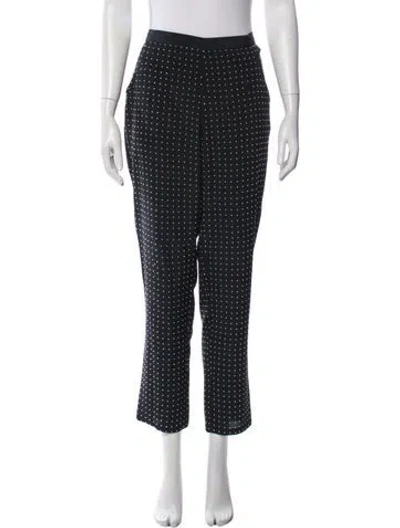 Pre-owned Fleur Du Mal Silk Straight Leg Pants In Black