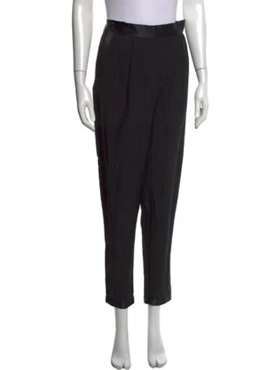 Pre-owned Fleur Du Mal Silk Straight Leg Pants In Black