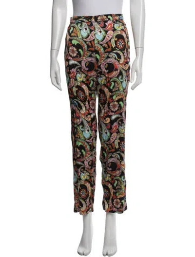 Pre-owned Fleur Du Mal Silk Straight Leg Pants In Black