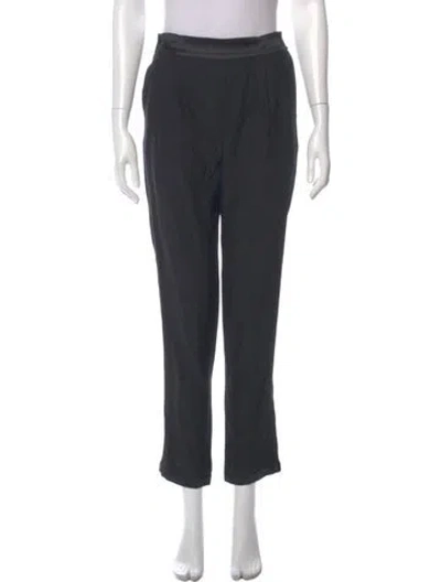 Pre-owned Fleur Du Mal Silk Straight Leg Pants In Gray