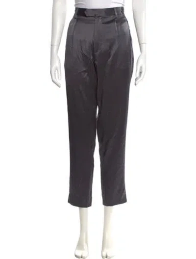 Pre-owned Fleur Du Mal Silk Straight Leg Pants In Gray