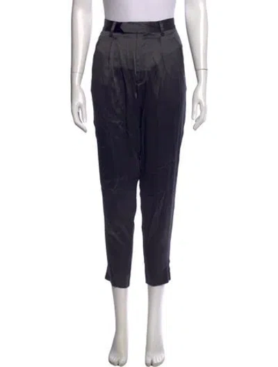 Pre-owned Fleur Du Mal Silk Straight Leg Pants In Gray
