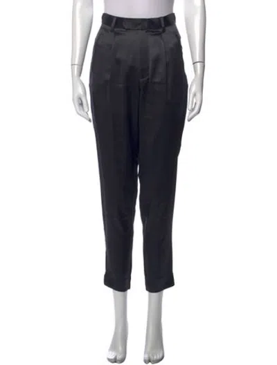 Pre-owned Fleur Du Mal Silk Straight Leg Pants In Grey
