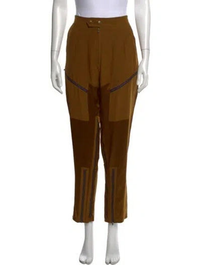 Pre-owned Fleur Du Mal Silk Straight Leg Pants In Neutrals