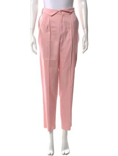 Pre-owned Fleur Du Mal Silk Straight Leg Pants In Pink