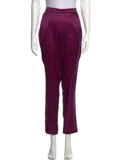 Pre-owned Fleur Du Mal Silk Straight Leg Pants In Pink