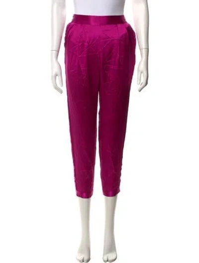 Pre-owned Fleur Du Mal Silk Straight Leg Pants In Pink