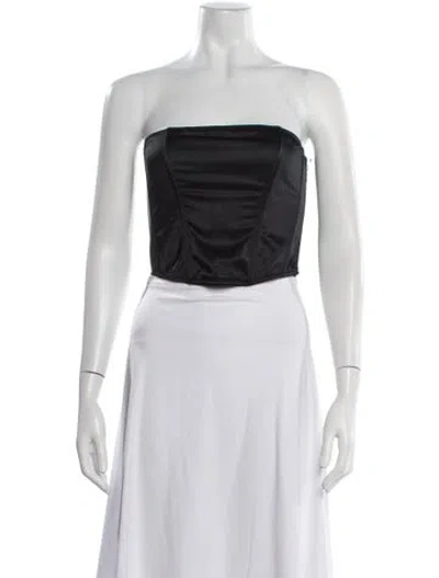 Pre-owned Fleur Du Mal Silk Strapless Crop Top In Neutrals