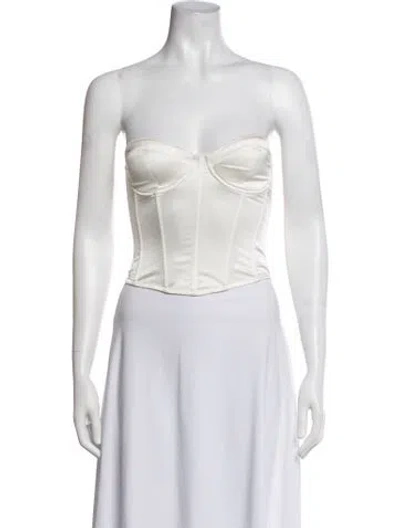 Pre-owned Fleur Du Mal Silk Strapless Top In Grey
