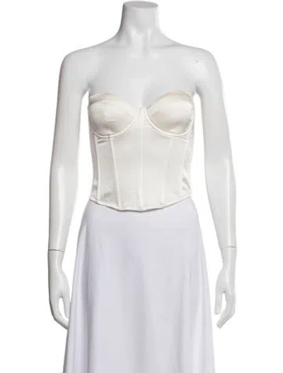 Pre-owned Fleur Du Mal Silk Strapless Top In Neutral