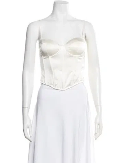 Pre-owned Fleur Du Mal Silk Strapless Top In Neutral