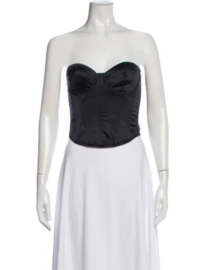 Pre-owned Fleur Du Mal Silk Strapless Top In White