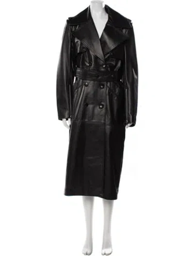 Pre-owned Fleur Du Mal Silk Trench Coat In Black