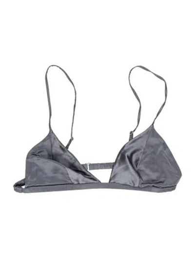 Pre-owned Fleur Du Mal Silk V-neck Sports Bra In Blue