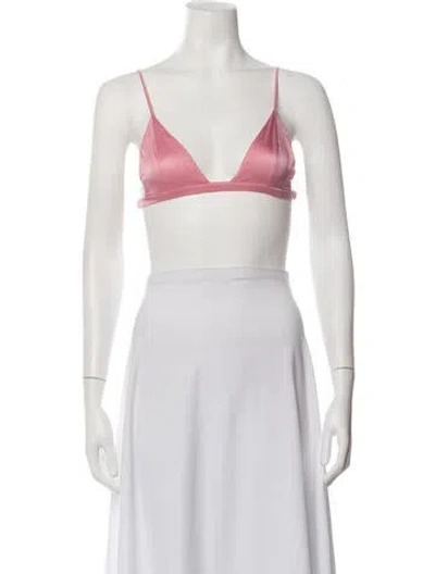 Pre-owned Fleur Du Mal Silk V-neck Sports Bra In Purple