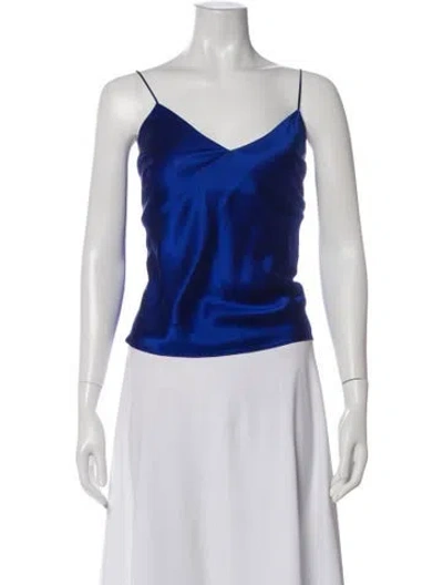 Pre-owned Fleur Du Mal Silk V-neck Top In Multi