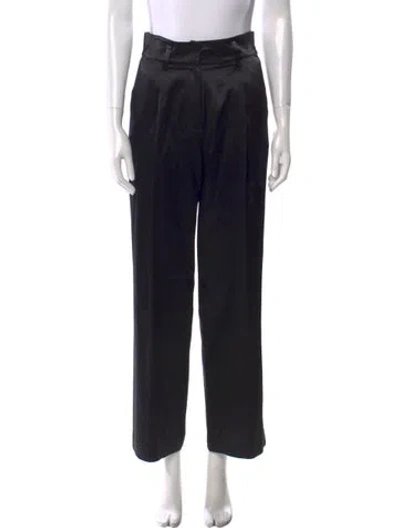 Pre-owned Fleur Du Mal Silk Wide Leg Pants In Black