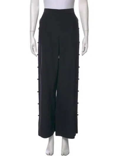 Pre-owned Fleur Du Mal Silk Wide Leg Pants In Black