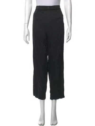 Pre-owned Fleur Du Mal Silk Wide Leg Pants In Black
